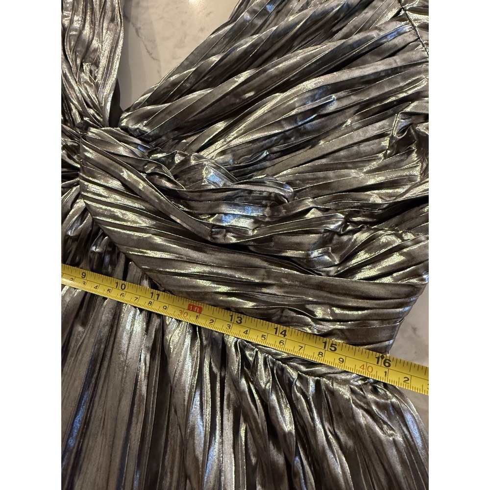 BOHME‎  Faylinn Metallic Mini Dress Women's Pleated  Dress Sz L Retro Club - Picture 15 of 16